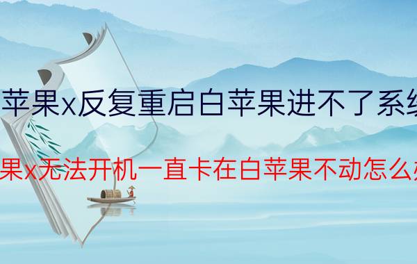 苹果x反复重启白苹果进不了系统 苹果x无法开机一直卡在白苹果不动怎么办？